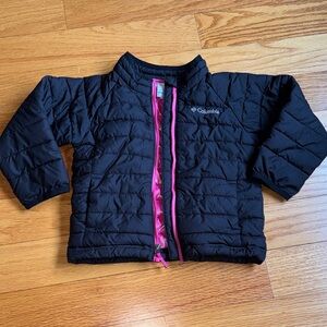 Columbia Omni Heat Black & Pink Quilted Light Puffer